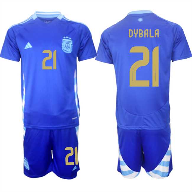 Men's Argentina #21 Dybala Blue 2024-25 Away SoccerJersey Suit,We sell and wholesale Men's Argentina #21 Dybala Blue 2024-25 Away SoccerJersey Suit on line form chian!